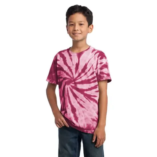 Port & Company&reg; Youth Tie-Dye T-Shirt Maroon {4}