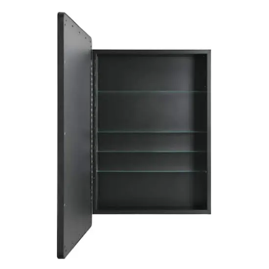 Head West Black Metal Medicine Cabinet with Beveled Mirror {6}
