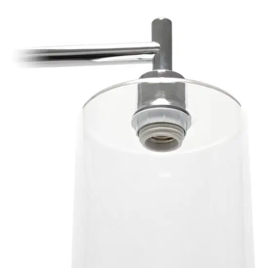 Simple Designs&trade; Iron Lantern Floor Lamp with Glass Shade Chrome {7}