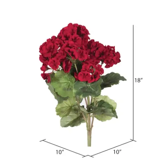 18" Artificial Red Geranium Bush, 4ct. {5}