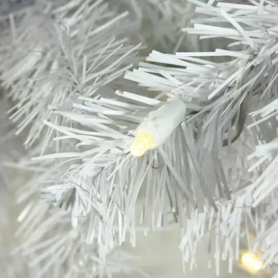 7.5ft. Pre-Lit White Pine Artificial Christmas Tree, Warm White LED Lights {4}