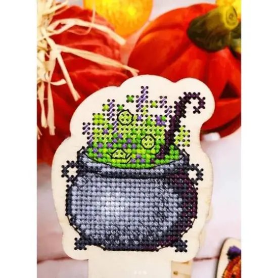 Mp Studia Halloween Cross Stitch on Wood Kit {6}