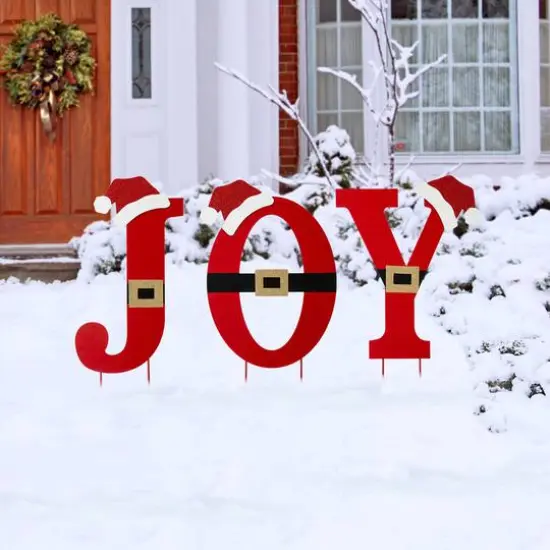 Glitzhome&reg; 2.5ft. Metal Joy Yard Stake Set {3}