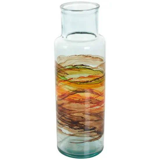 18" Multicolor Swirl Glass Vase {8}