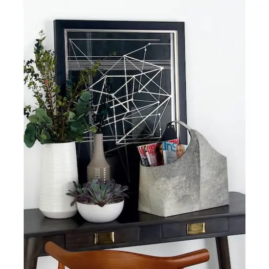 White Leather Modern Magazine Rack Holder {3}