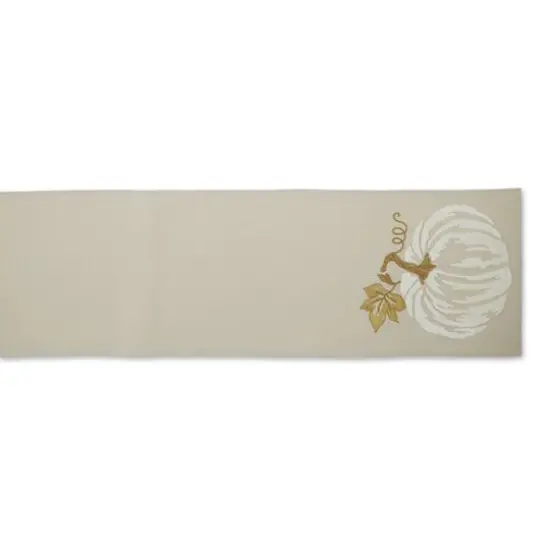 DII&reg; 70" White Pumpkin Embroidered Table Runner {3}