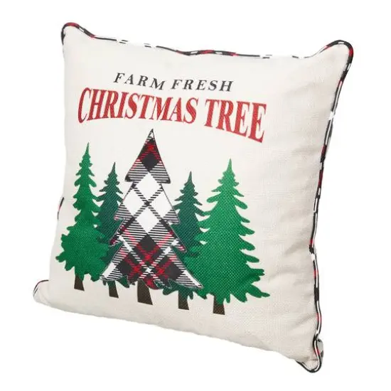 Glitzhome&reg; Farm Fresh Heavy Cotton Christmas Tree Throw Pillow {7}
