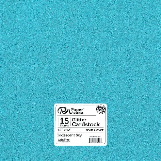 PA Paper&trade; Accents Glitter 12" x 12" Cardstock, 15 Sheets Iridescent Sky {1}
