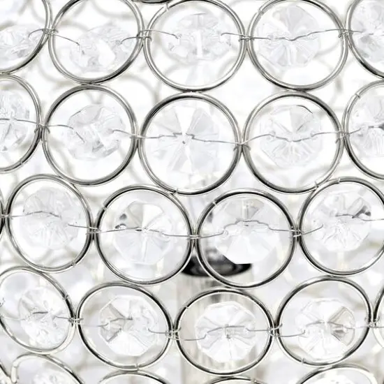 Lalia Home 10" Medium Metal Crystal Round Orb Table Lamp Chrome {8}