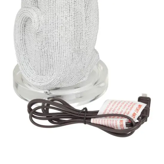 29" Polystone Glam Leopard Table Lamps, 2ct. White {8}