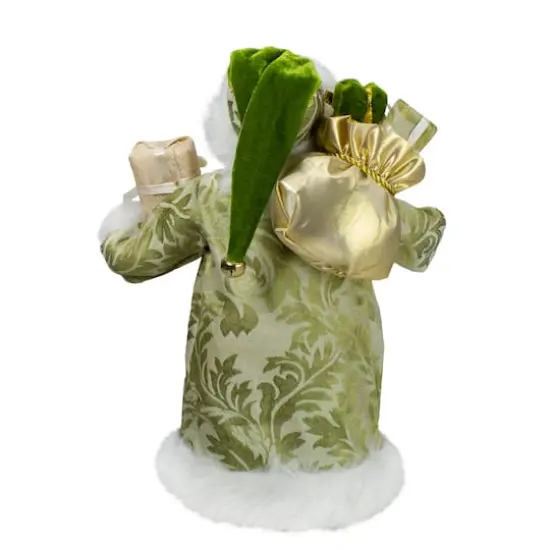 12" St. Patrick's Irish Standing Santa Claus Christmas Figure with Teddy Bear and Gift Bag {6}