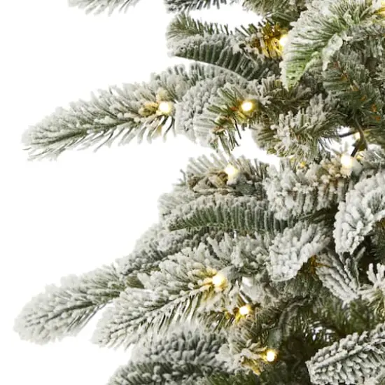 6.5ft. Pre-Lit Washington Alpine Artificial Christmas Tree, White Warm LED Lights {5}
