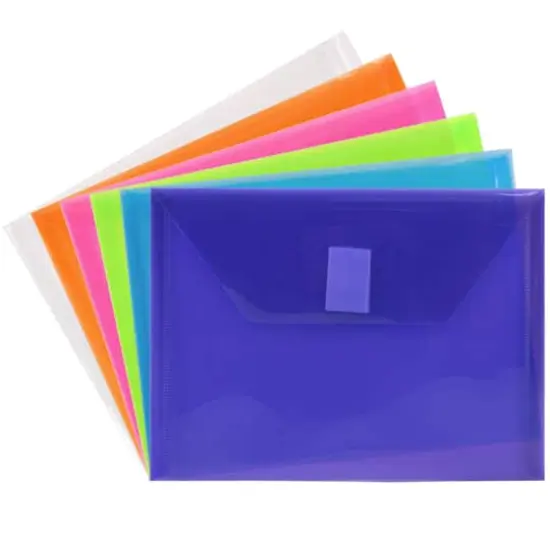 JAM Paper 5.5" x 7.5" Plastic Hook & Loop Closure Envelopes, 6ct. {3}