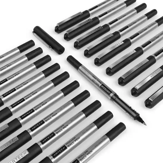 Arteza&reg; 0.5mm Extra Fine Black Roller Ball Pens, 20ct. {4}