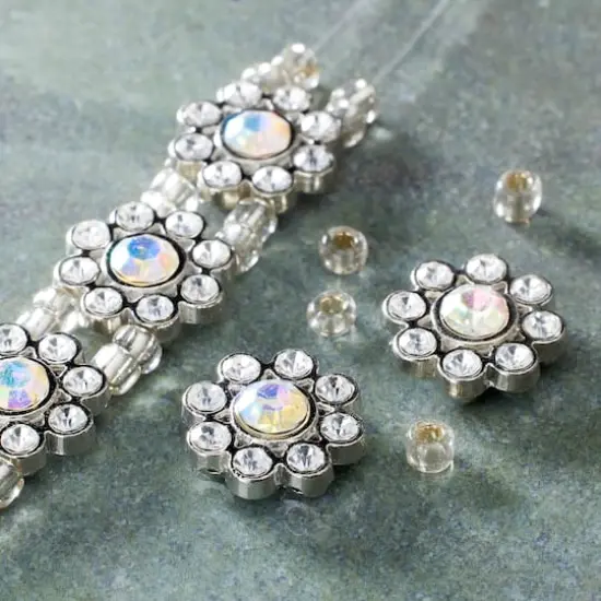 Silver-Plated Flower Sliders, 15mm by Bead Landing&trade; {3}