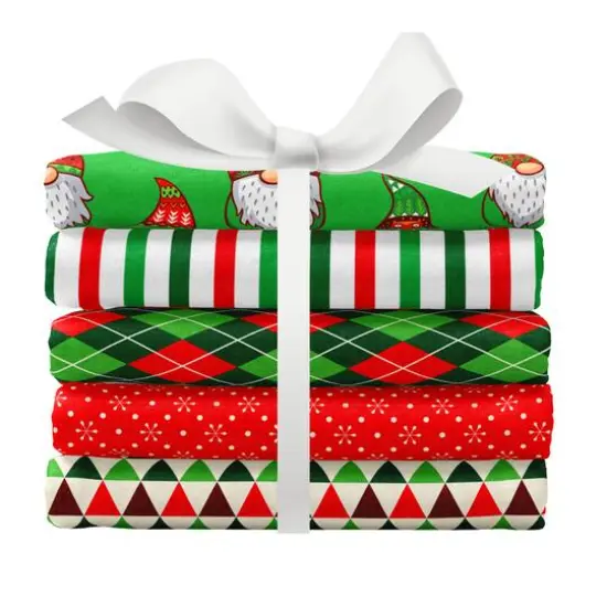 SINGER Christmas Gnome Holiday 5 Piece Fat Quarter Bundle {9}