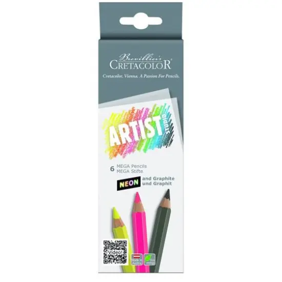 Cretacolor Artist Studio Mega Neon Pencil Set, 6ct. {1}