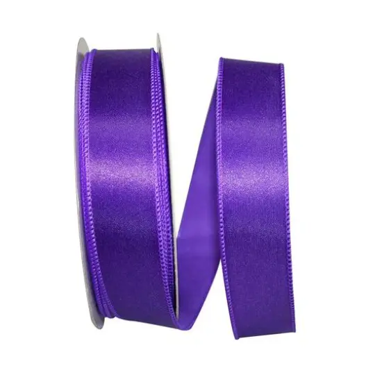 JAM Paper 1.5" x 50yd. Satin Value Wired Ribbon Purple {1}
