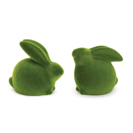 Mossy Terra Cotta Rabbit Figurines Set {1}