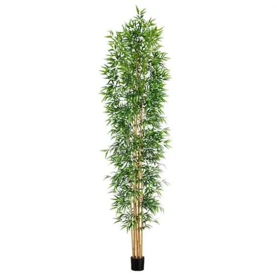 12ft. Green Artificial Bamboo Tree with Real Bamboo Trunks {1}