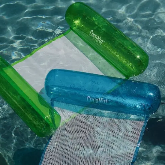 CocoNut Float 4ft. Green Glitter Hammock Pool Lounger {4}