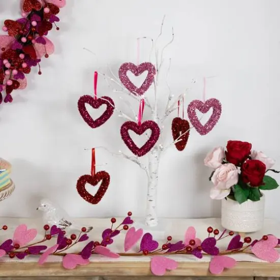 4" Shimmering Tinsel Hearts Valentine's Day Hanging Wall Décor, 18ct. {3}