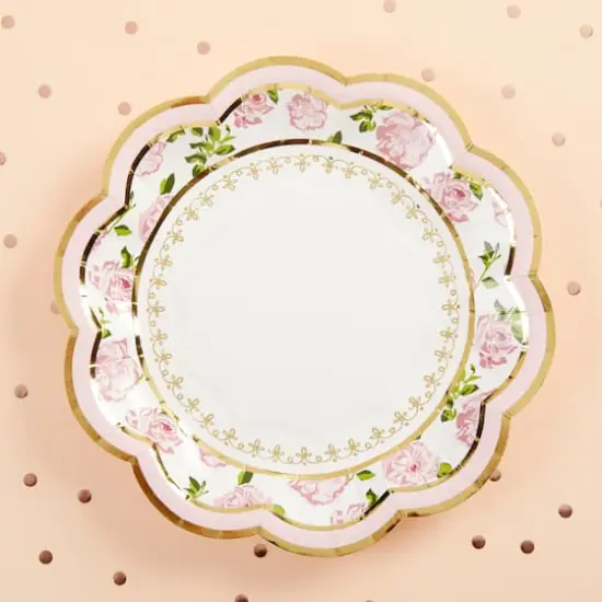Kate Aspen&reg; 7" Pink Tea Time Whimsy Paper Plates, 32ct. {4}