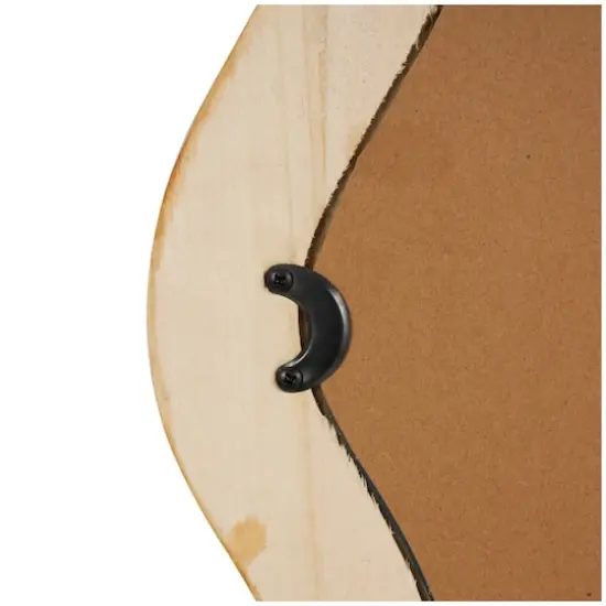 Brown Wood Wavy Wall Mirror with Dimensional Carved Frame {7}