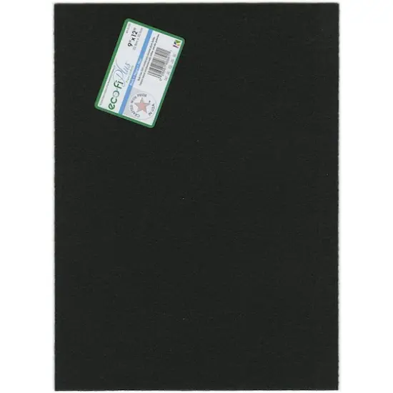Kunin 9" x 12" Eco-Fi Plus Premium Felt Sheet, 12 Sheets Black {1}