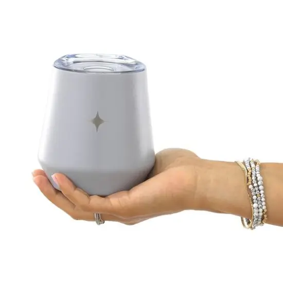 JoyJolt&reg; 12oz. Vacuum Insulated Stemless Wine Tumbler with Lid Gray {8}