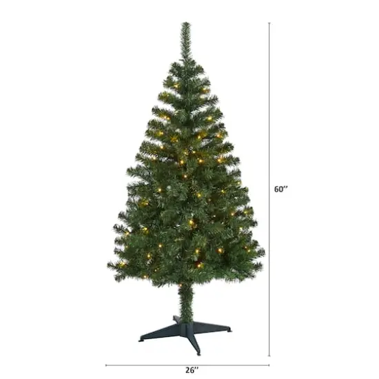 5ft. Pre-Lit Northern Tip Pine Artificial Christmas Tree, Clear LED Lights {3}