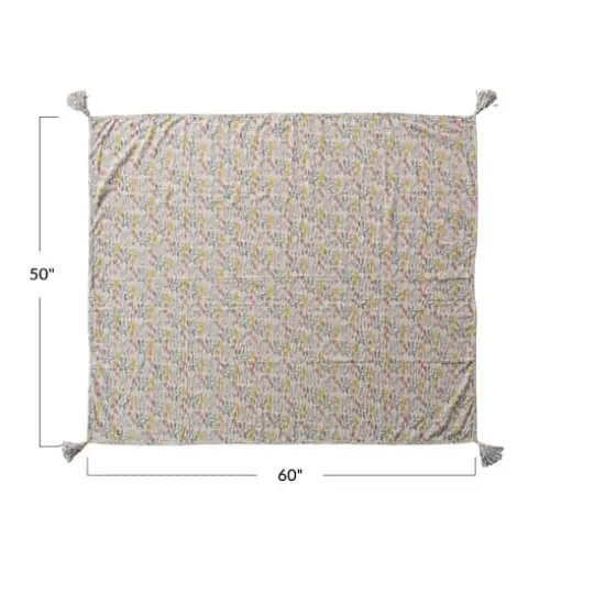 Hello Honey&reg; Multicolor Floral Cotton Chambray Throw Blanket {4}