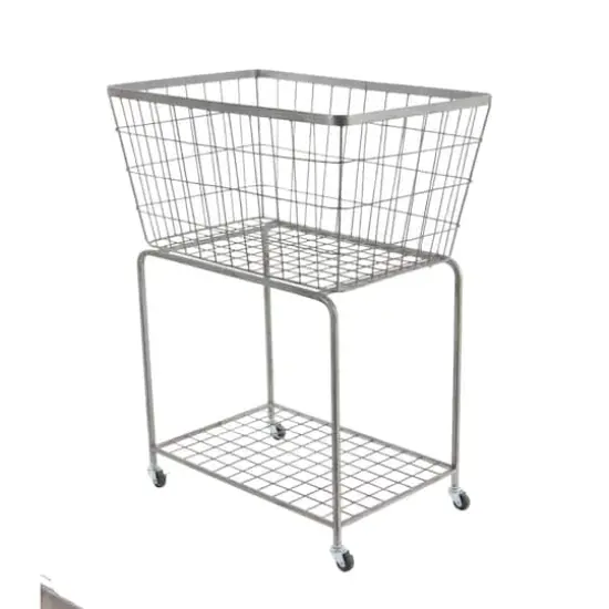 Gray Industrial Metal Storage Cart {5}
