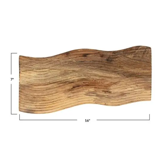 Hello Honey&reg; 16" Walnut Finish Grooved Mango Wood Cheese & Cutting Board {4}