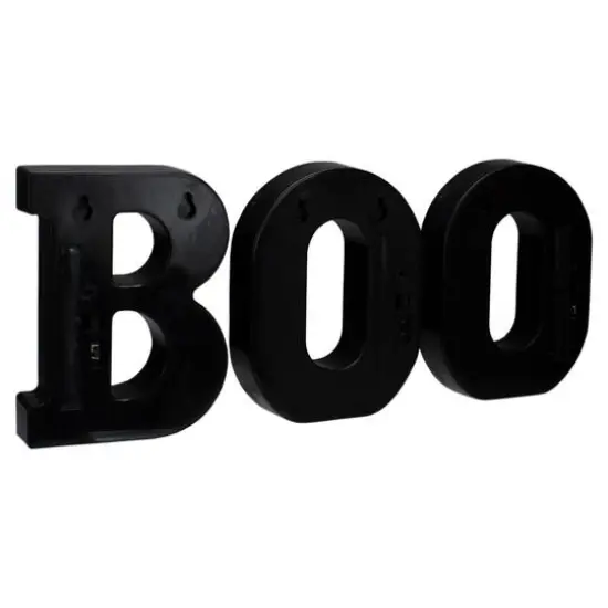 6.5" Lighted Black & Gold BOO Halloween Marquee Sign {6}