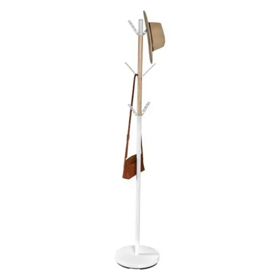 Honey Can Do 70" White Modern Standing Coat Rack {4}