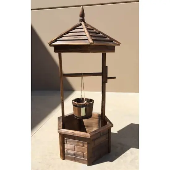 44.12" Rustic Wishing Well Planter {3}