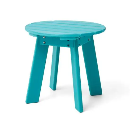 Glitzhome&reg; 20" Outdoor Patio Round Side Table Aqua Blue {1}