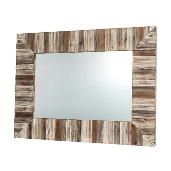 Glitzhome&reg; 39.5" Rectangle Wooden Farmhouse Wall Mirror {5}