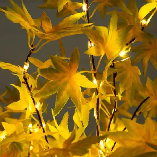4ft. Pre-Lit Yellow Autumn Maple Artificial Fall Tree with 150 Warm White LED Lights {5}