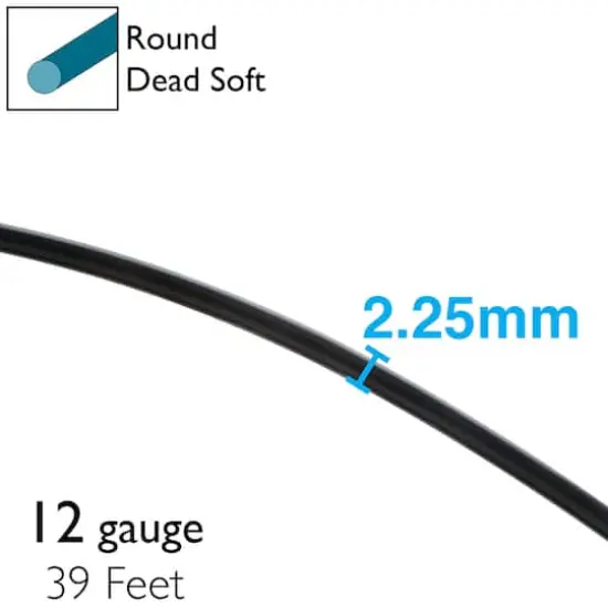 The Beadsmith&reg; 12 Gauge Colored Aluminum Wire Black {5}