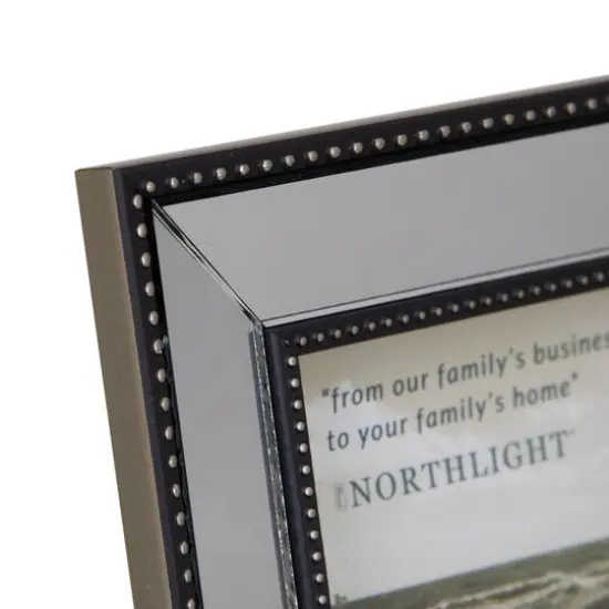 Silver Studded Glass Mirror Encased Photo Picture Frame, 5" x 7" {6}