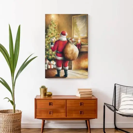 Santa Toy Sack Scene Canvas Wall Art {5}