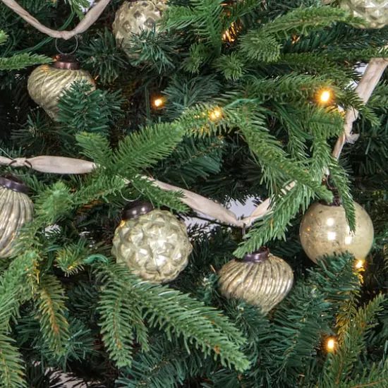 Hello Honey&reg; 6ft. Cream Embossed Mercury Glass Ball Ornament Garland {3}