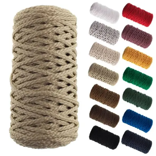 John Bead 4mm Braided Macram&eacute; Cord, 70yd. Pebble {7}