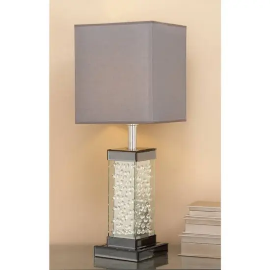 31" Gray Glass Glam Table Lamp {8}