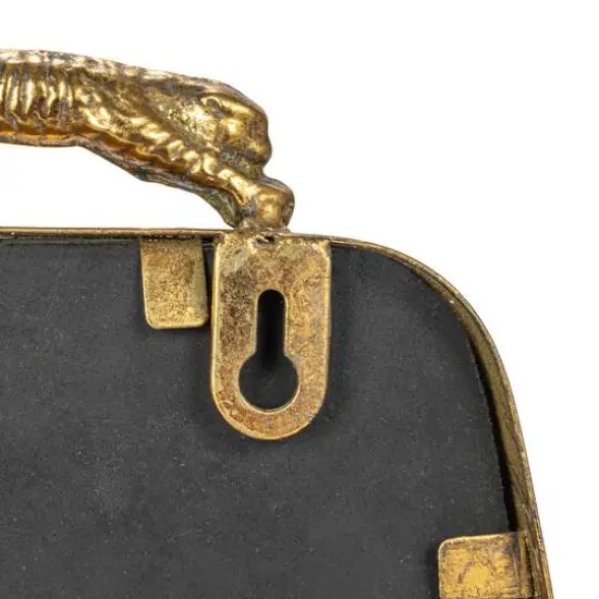 Hello Honey&reg; 10" Gold Antique Metal Wall Mirror with Leopard Handle {7}