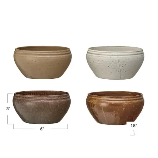 Hello Honey&reg; 6" Large Earthen Hues Stoneware Bowl Set {5}