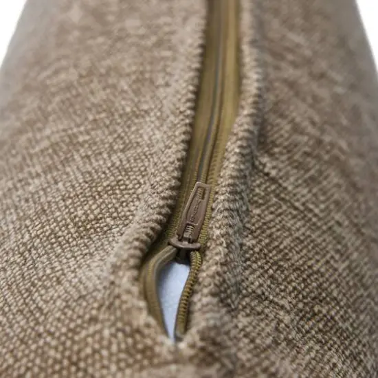 Hello Honey&reg; 20'' Brown Woven Canvas Lumbar Pillow Cover {4}