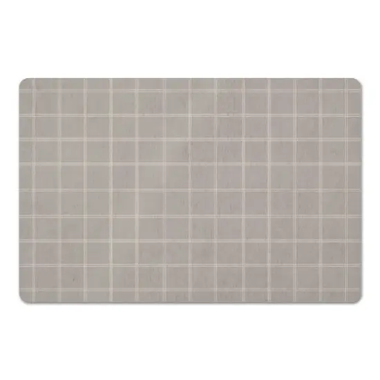 Gray & White Check Floor Mat {1}